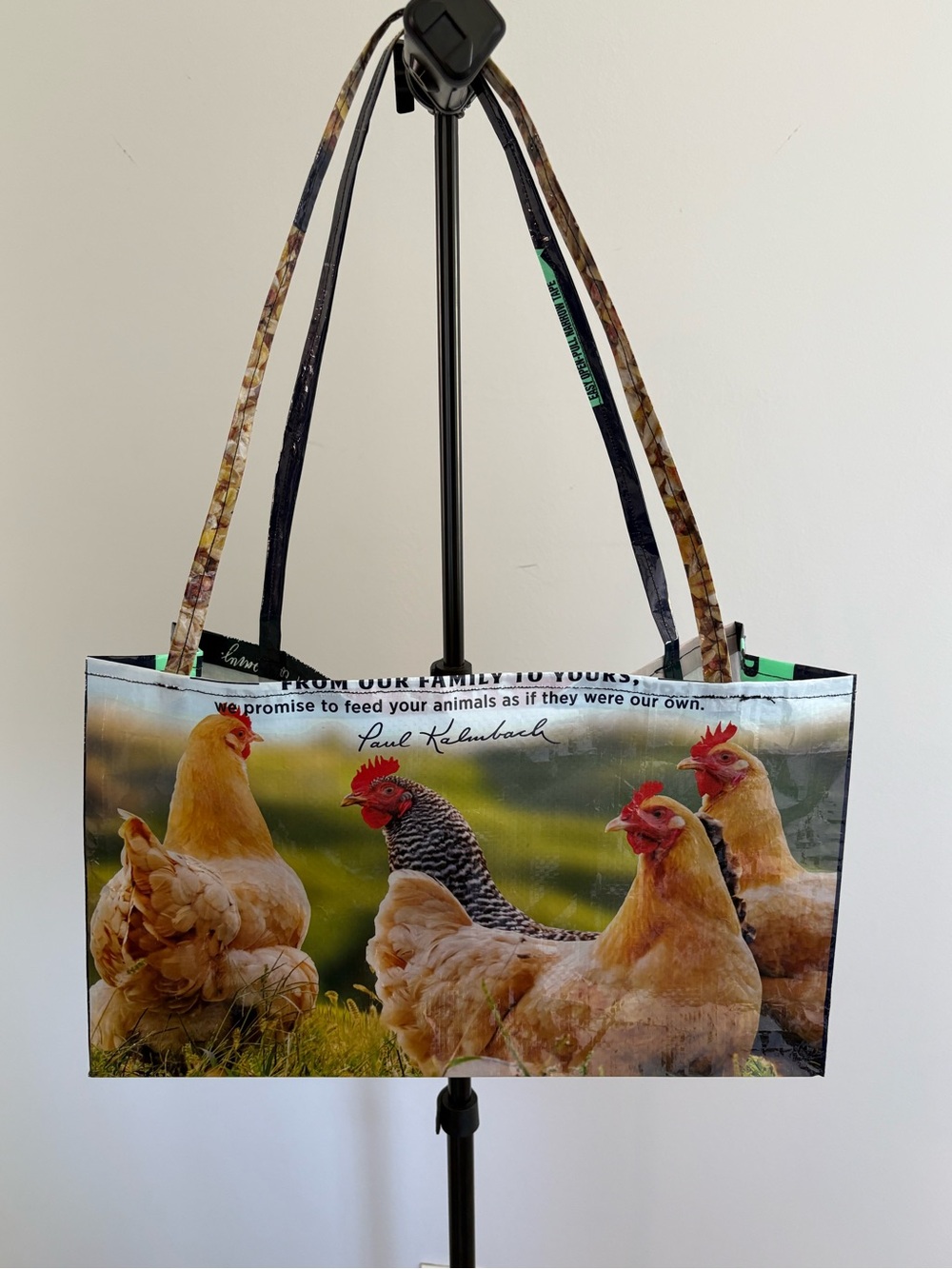 Reusable Chicken-Themed Carry Tote Bag - Multi-Color Handmade Chicken Feedbag